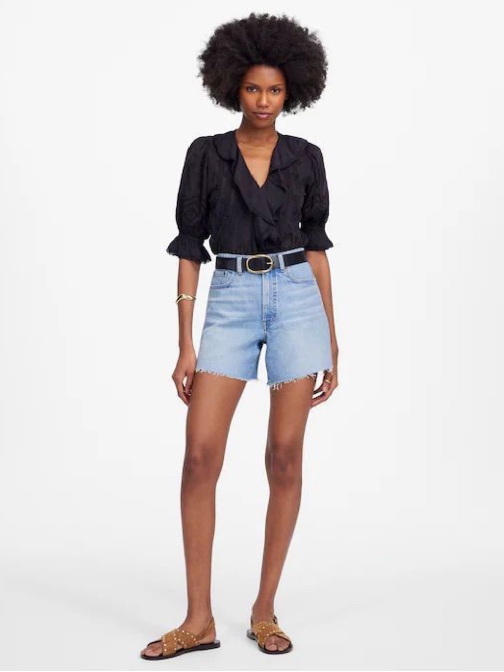 Madewell The Perfect Vintage Jean Denim Short Fitzgerald Wash Raw-Hem Size 29 8